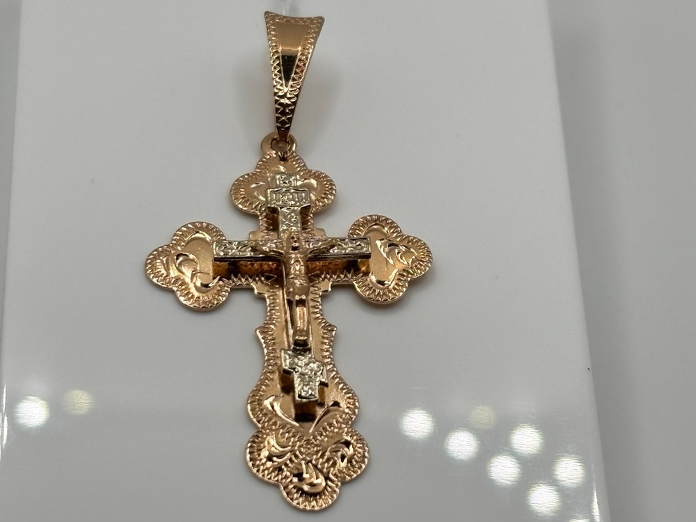 ПОДКБК585 ПОДВЕСКА КРЕСТ БЕЗ КАМНЯ (Au 585)