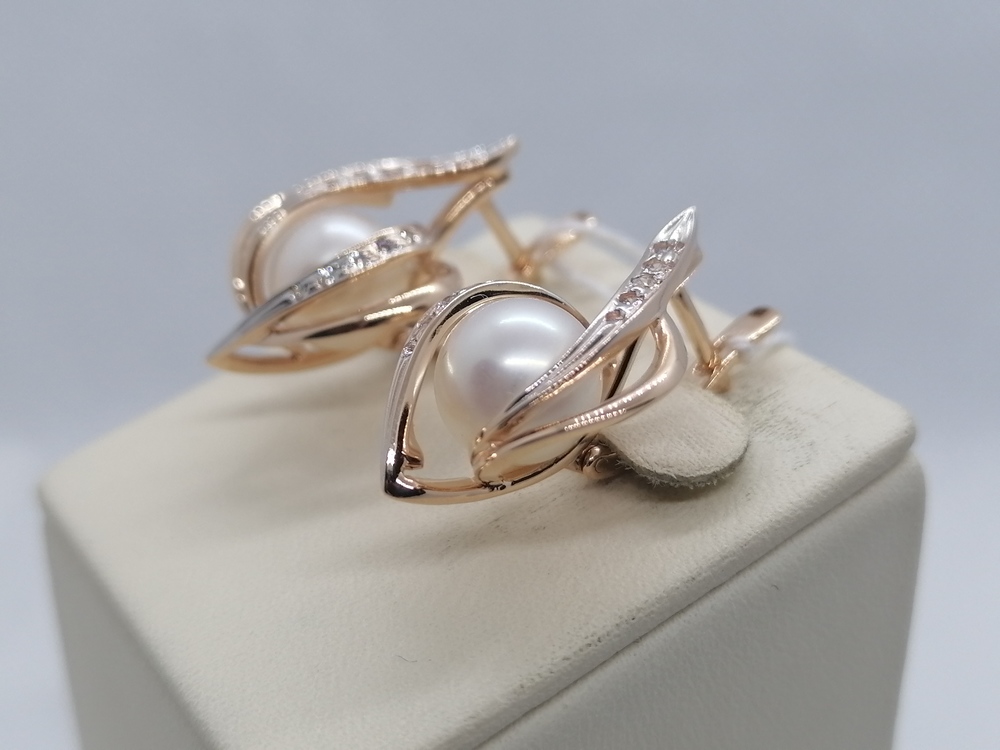 СКМИ585 СЕРЬГИ С КАМНЯМИ (Au 585)