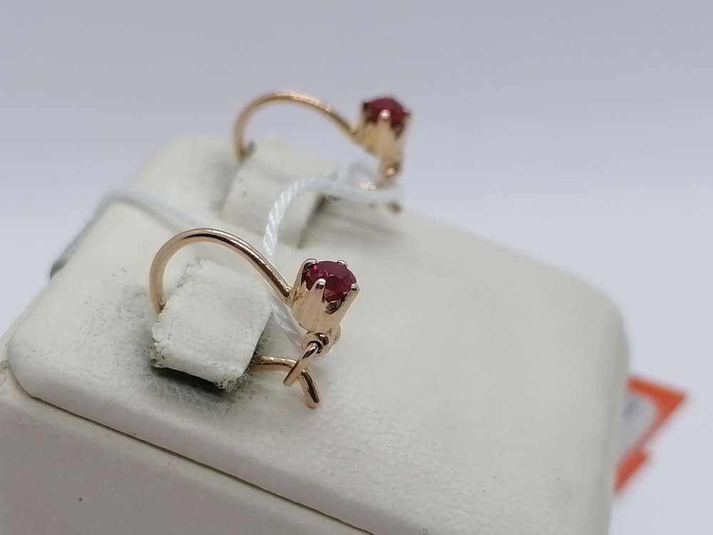 СКМ585 СЕРЬГИ С КАМНЕМ (Au 585)