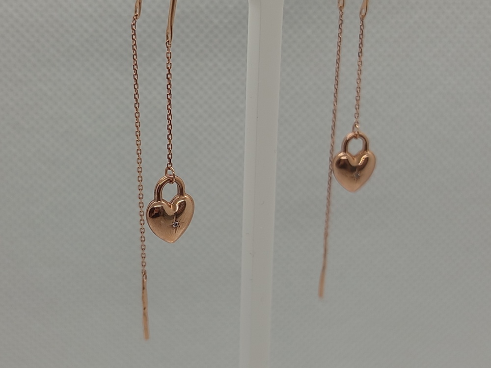 СЕРЬГИ ПРОДЕВКИ с камнем (Au 585)