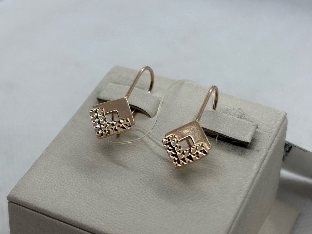 22006а СЕРЬГИ ПЕТЕЛЬКА без камня (Au 585)