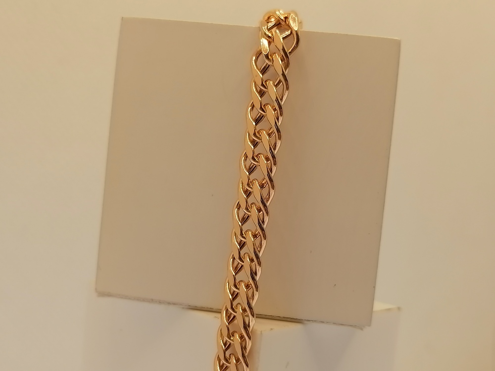 7100154П-21 БРАСЛЕТ ПУСТОТЕЛЫЙ Ромб двойной (Au 585)