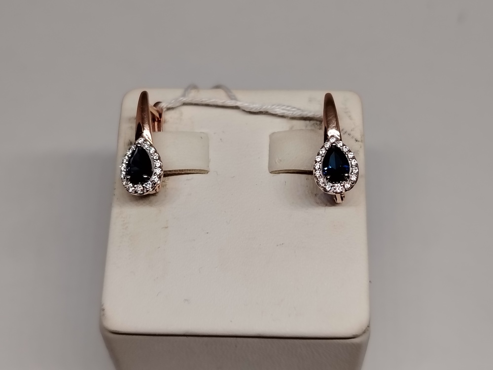 СКМИ375 СЕРЬГИ С КАМНЯМИ (Au 375)