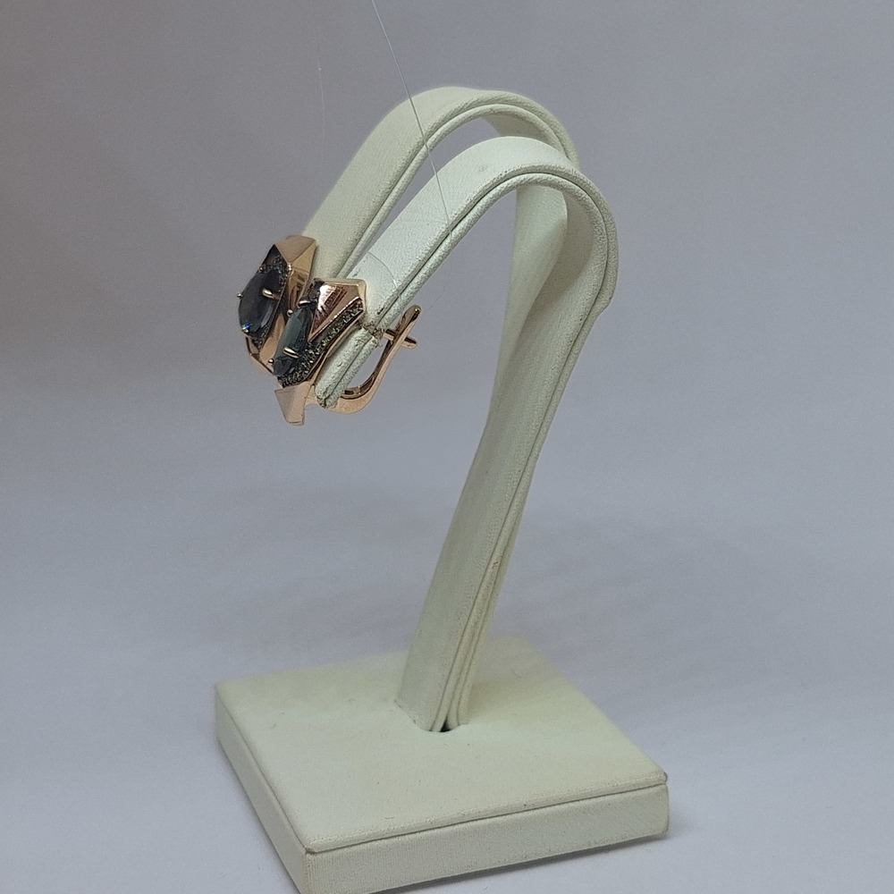 СЕРЬГИ ТУРМАЛИН с камнями (Au 585)