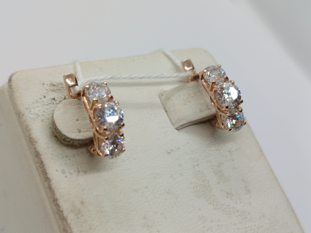 СКМИ585 СЕРЬГИ С КАМНЯМИ (Au 585)