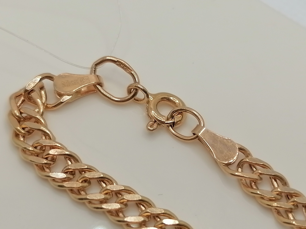 8080154П-50 ЦЕПЬ ПУСТОТЕЛАЯ Ромб двойной (Au 585)