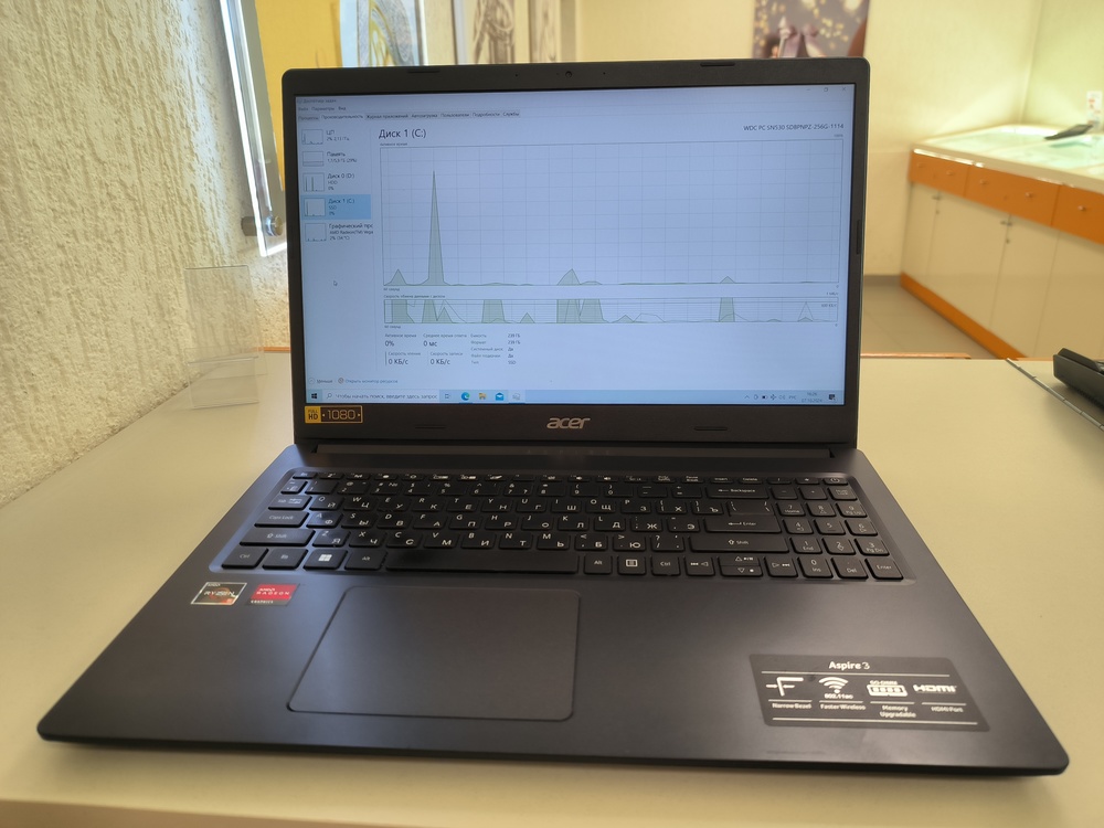 Ноутбук Acer Aspire 3 A315-23; Ryzen 5 3500U, AMD Radeon (TM) Graphics, 8 Гб, 256 GB, 1 Tb