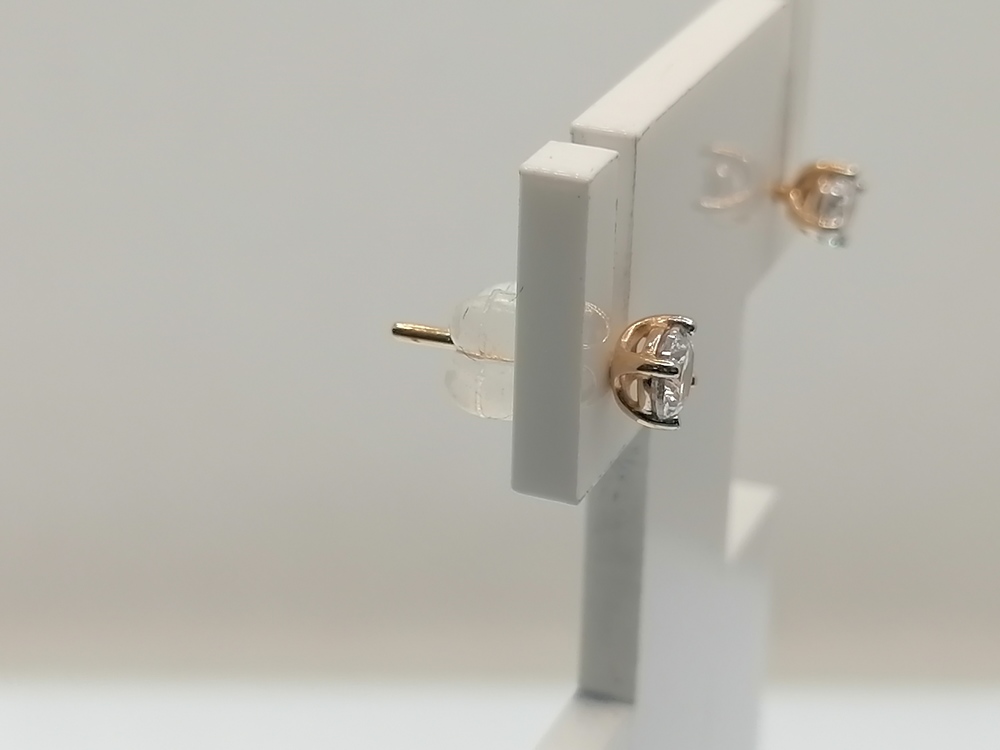 СЕРЬГИ ПУСЕТЫ с камнем (Au 585)