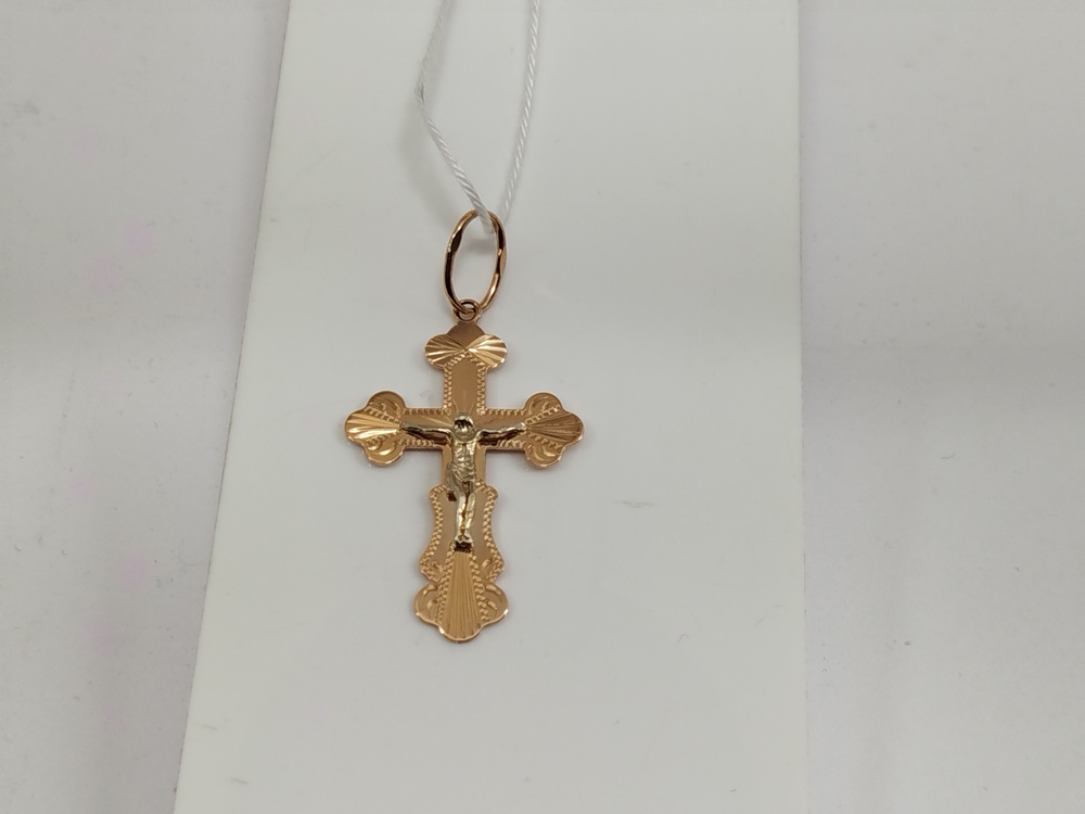 ПОДВЕСКА КРЕСТ БЕЗ КАМНЯ (Au 585)