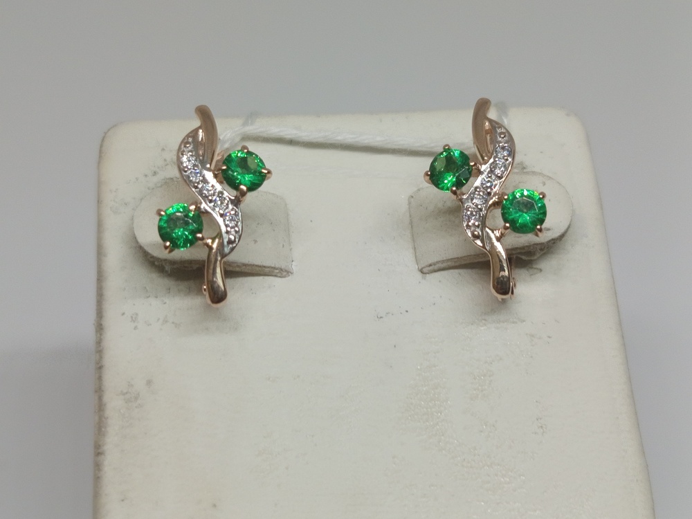 СКМИ585 СЕРЬГИ С КАМНЯМИ (Au 585)