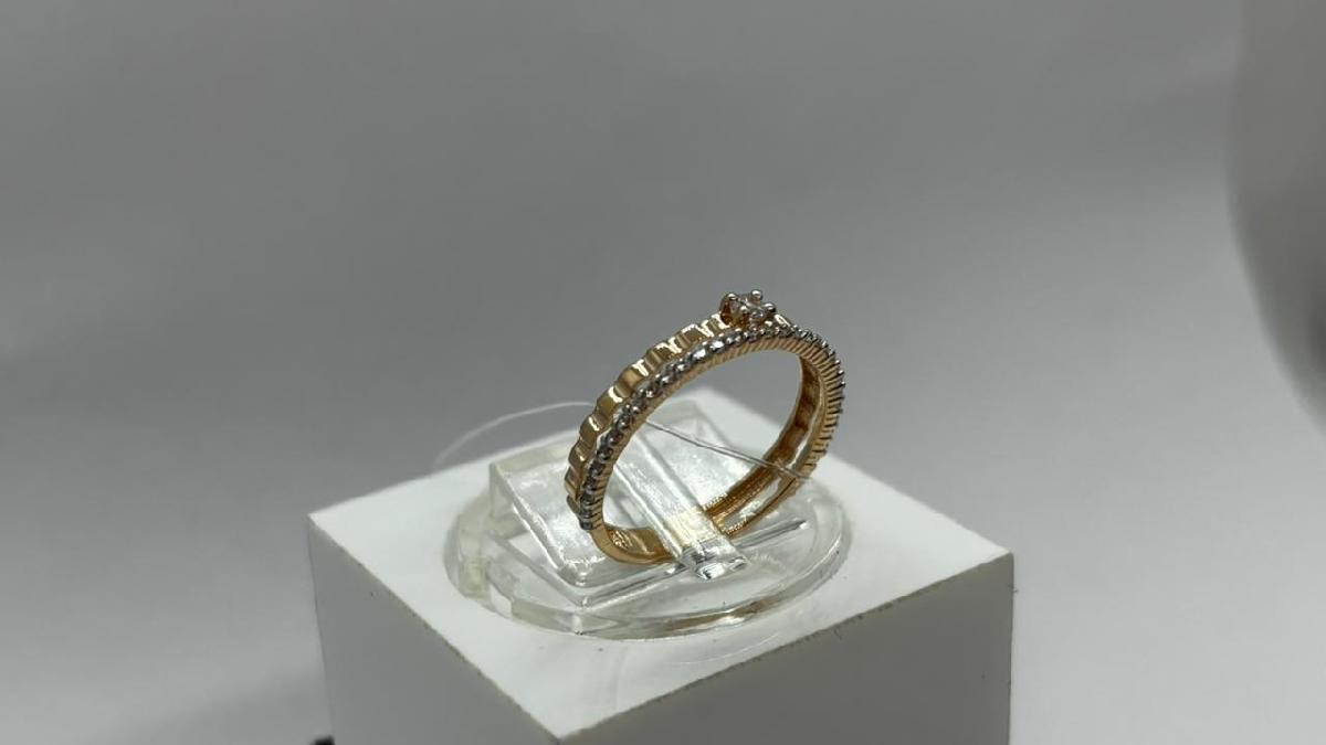 КОЛЬЦО С КАМНЯМИ (Au 585)