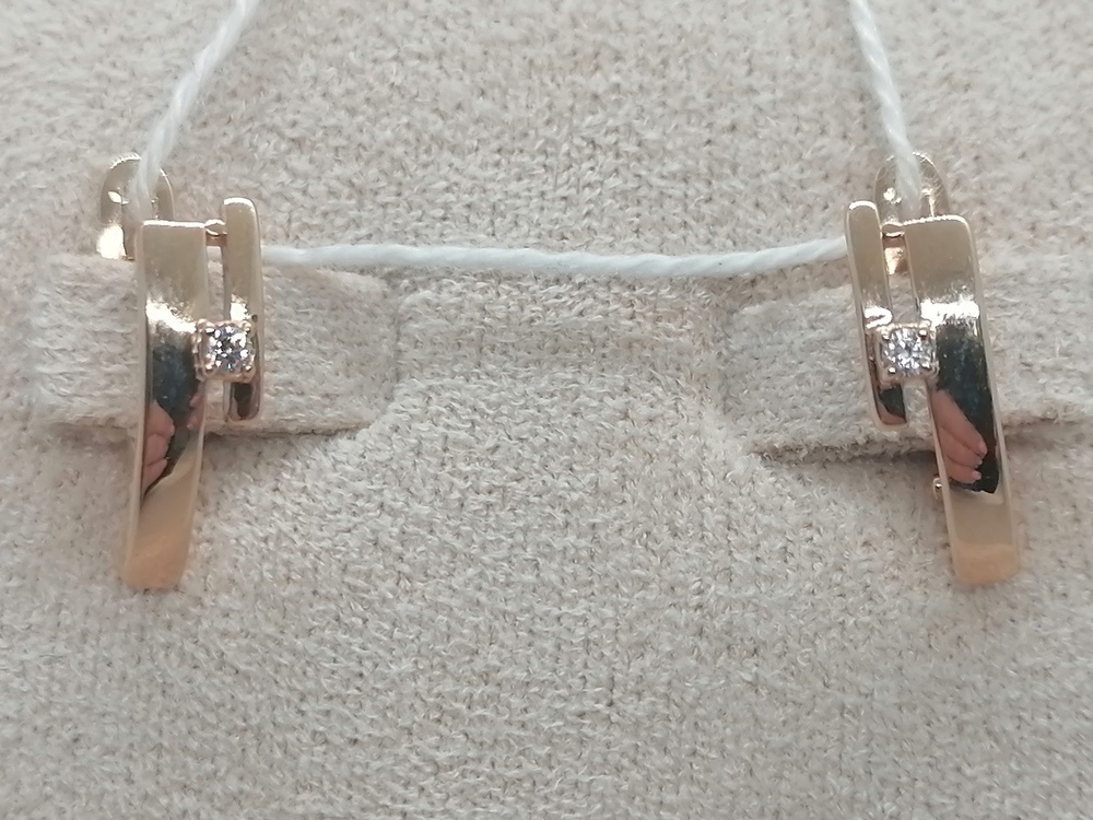 СКМ585 СЕРЬГИ С КАМНЕМ (Au 585)