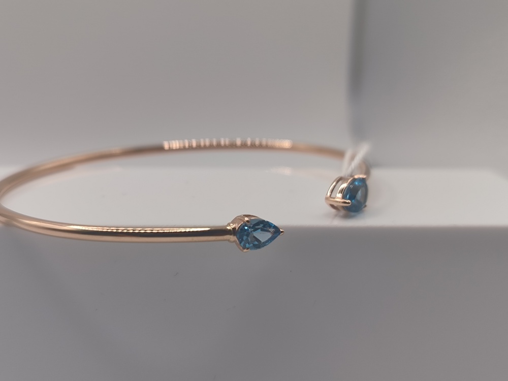 БЖКИ585 БРАСЛЕТ ЖЕСТКИЙ С КАМНЯМИ (Au 585)