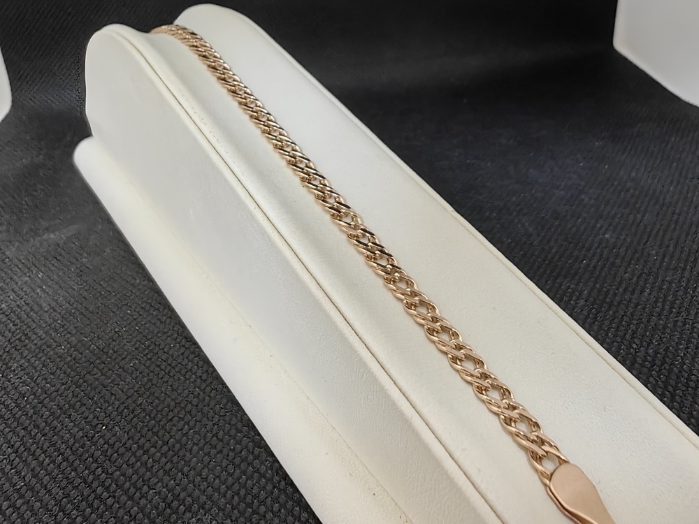 611107023 БРАСЛЕТ ПУСТОТЕЛЫЙ Ромб двойной (Au 585)