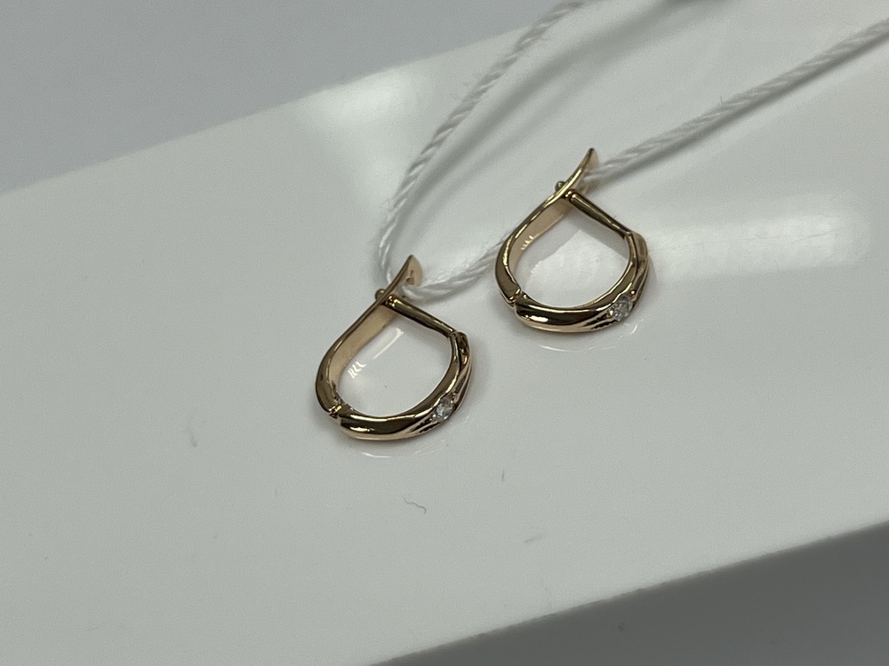 СЕРЬГИ С КАМНЕМ (Au 585)