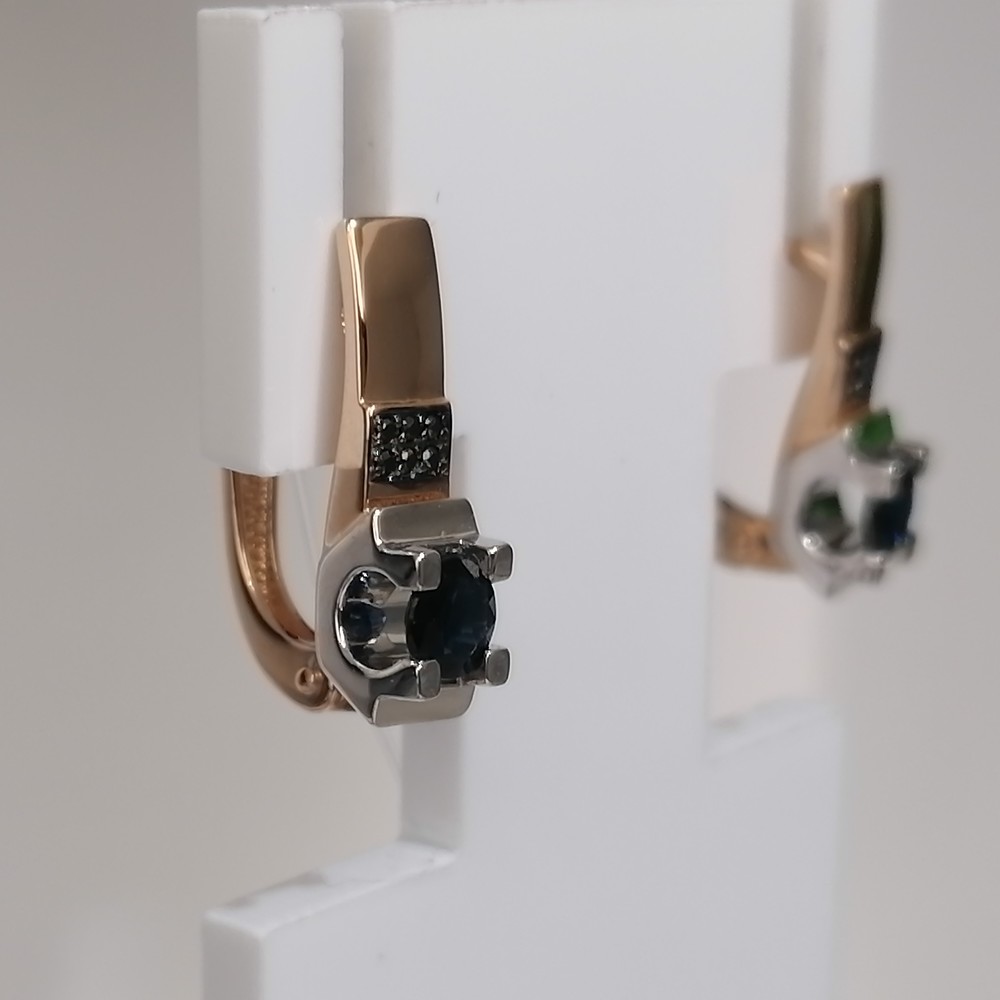 СЕРЬГИ Бриллиант, сапфир (Au 585)