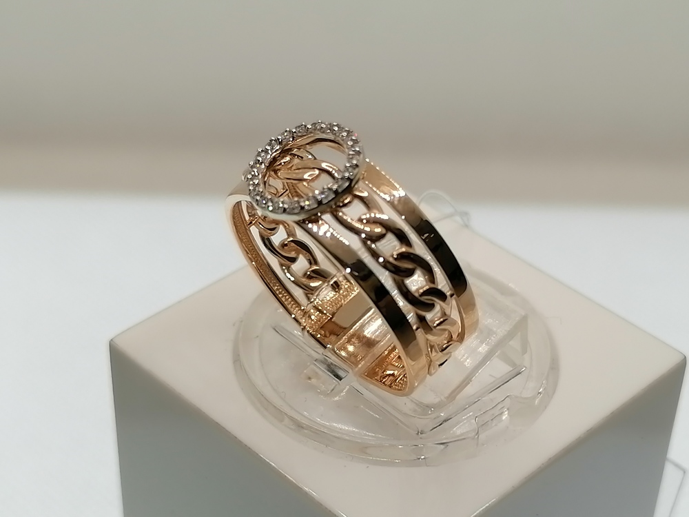 КОЛЬЦО С КАМНЯМИ (Au 585)