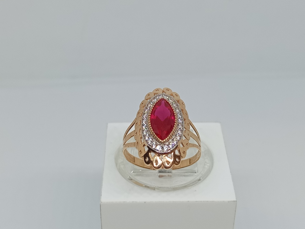 КОЛЬЦО С КАМНЯМИ (Au 585)