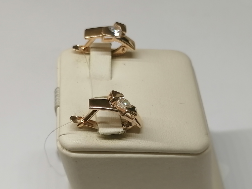 01-218040 СЕРЬГИ С КАМНЕМ (Au 585)