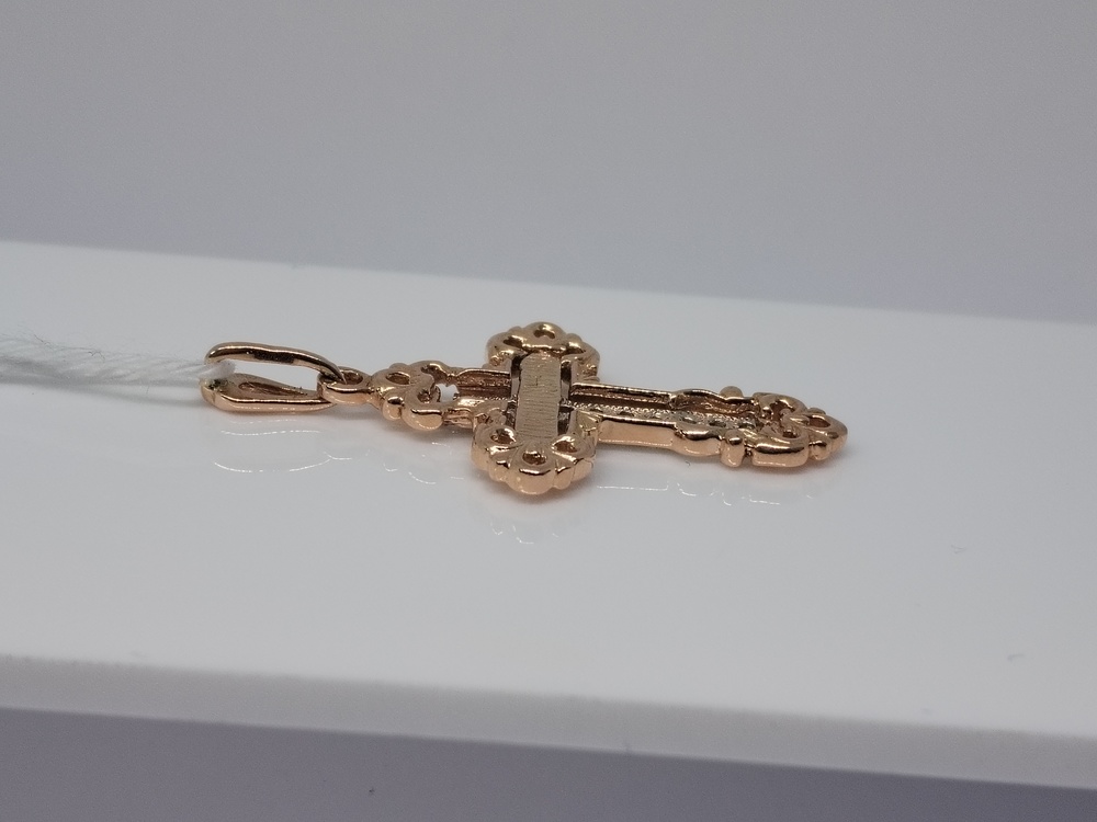 ПОДККИ585 ПОДВЕСКА КРЕСТ С КАМНЯМИ (Au 585)