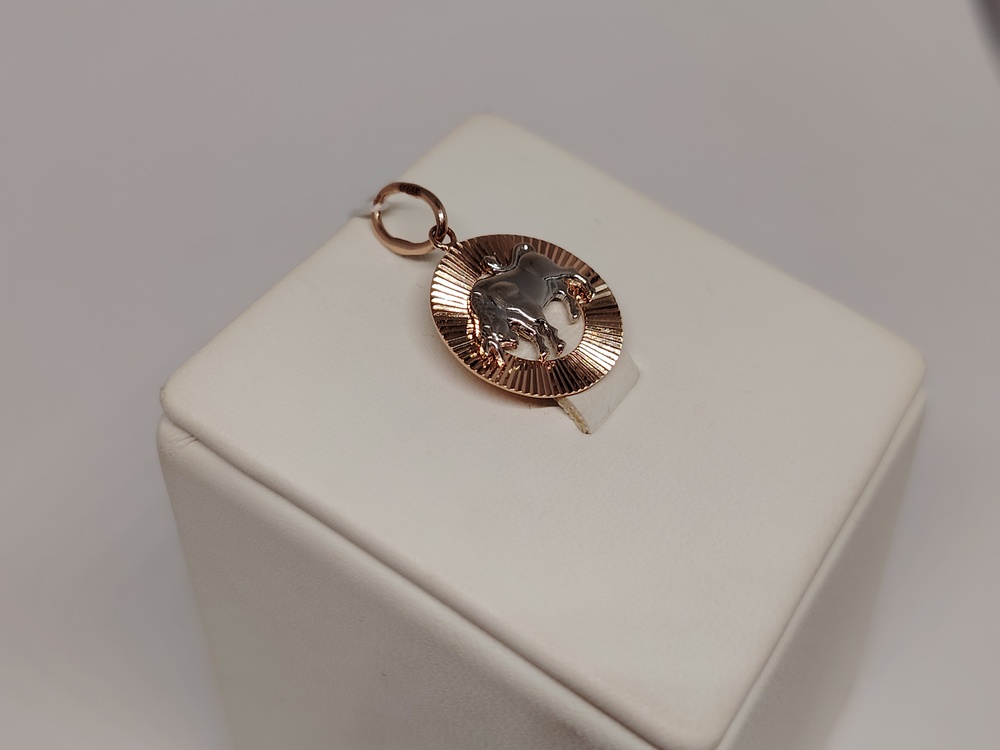 ПОДЗЗТ585 ПОДВЕСКА ЗНАК ЗОДИАКА ТЕЛЕЦ (Au 585)