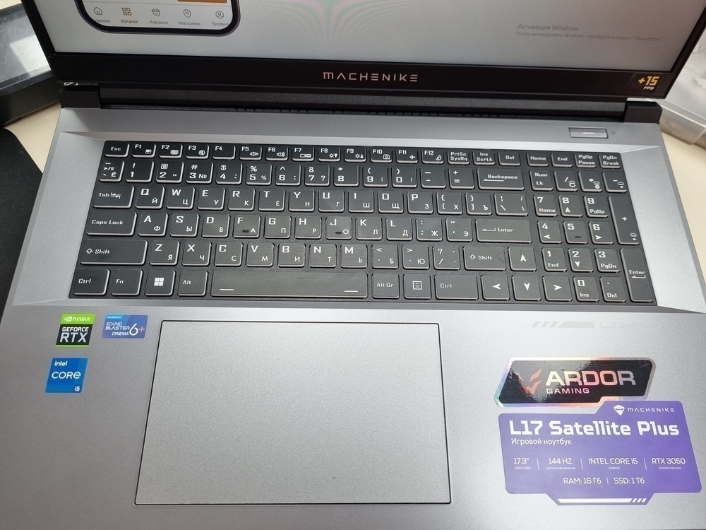 Ноутбук Machenike S15 Quazar; Core I5-12450H, GeForce RTX 3050, 16 Гб, 1 Tb, Нет