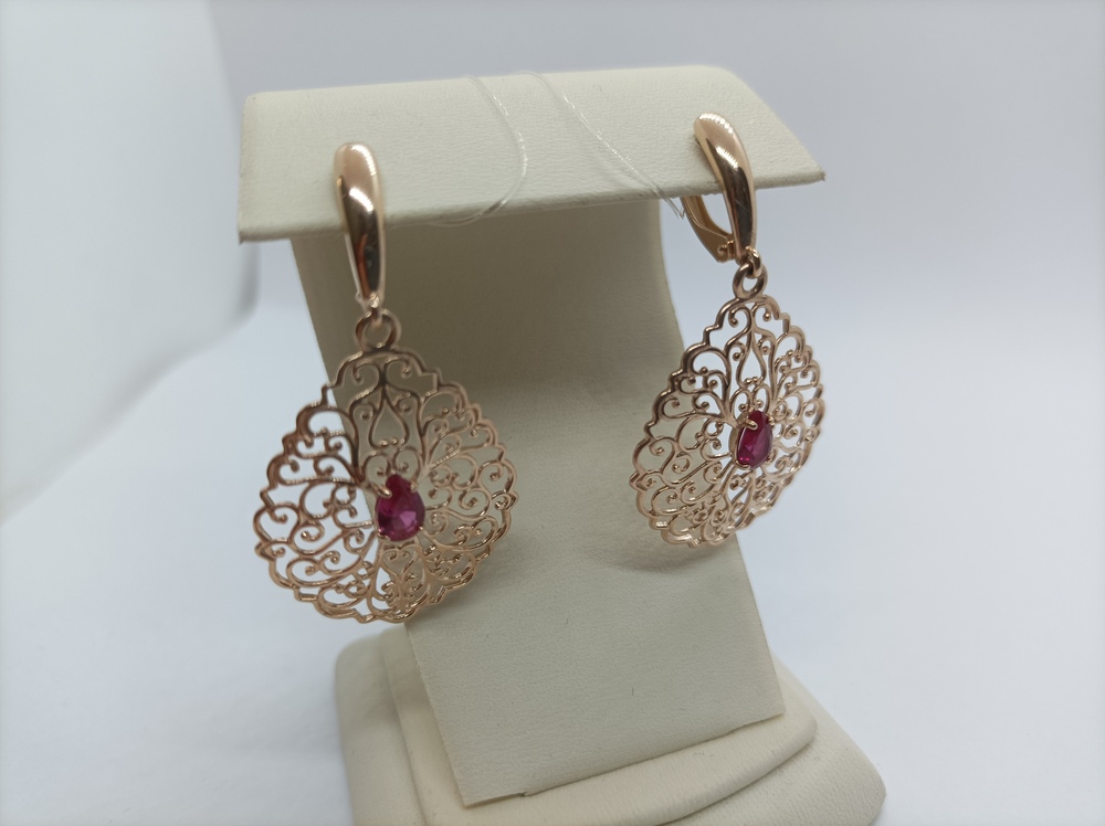 СЕРЬГИ С КАМНЕМ (Au 585)