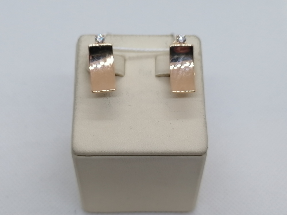 СКМ585 СЕРЬГИ С КАМНЕМ (Au 585)