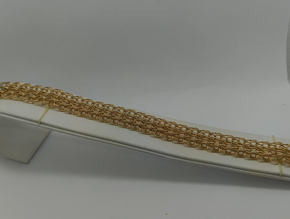 БРАСЛЕТ ПУСТОТЕЛЫЙ Бисмарк тройной (Au 585)