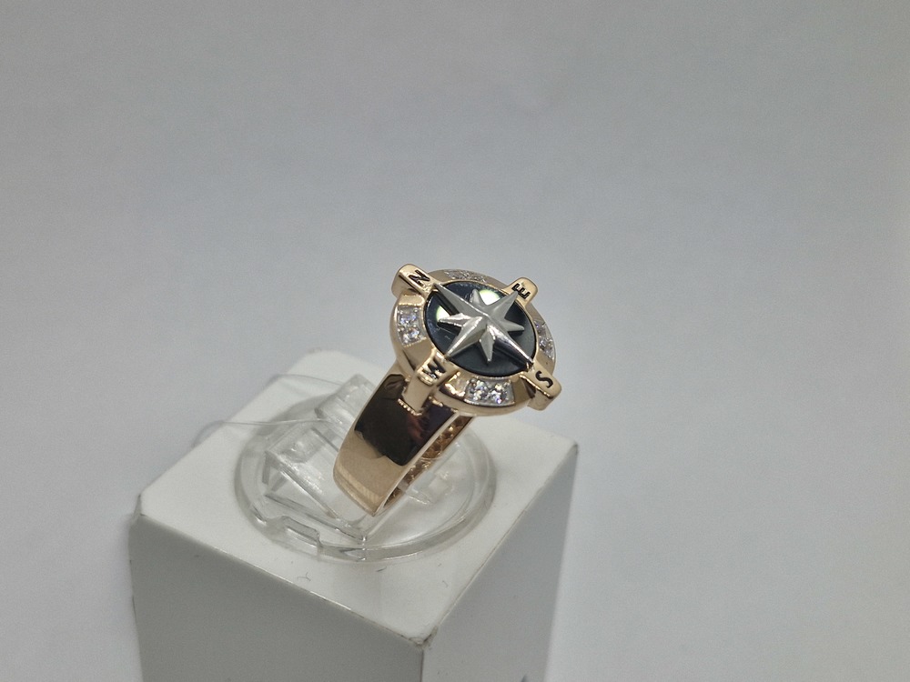 040013 КОЛЬЦО ПЕЧАТКА с камнями (Au 585)