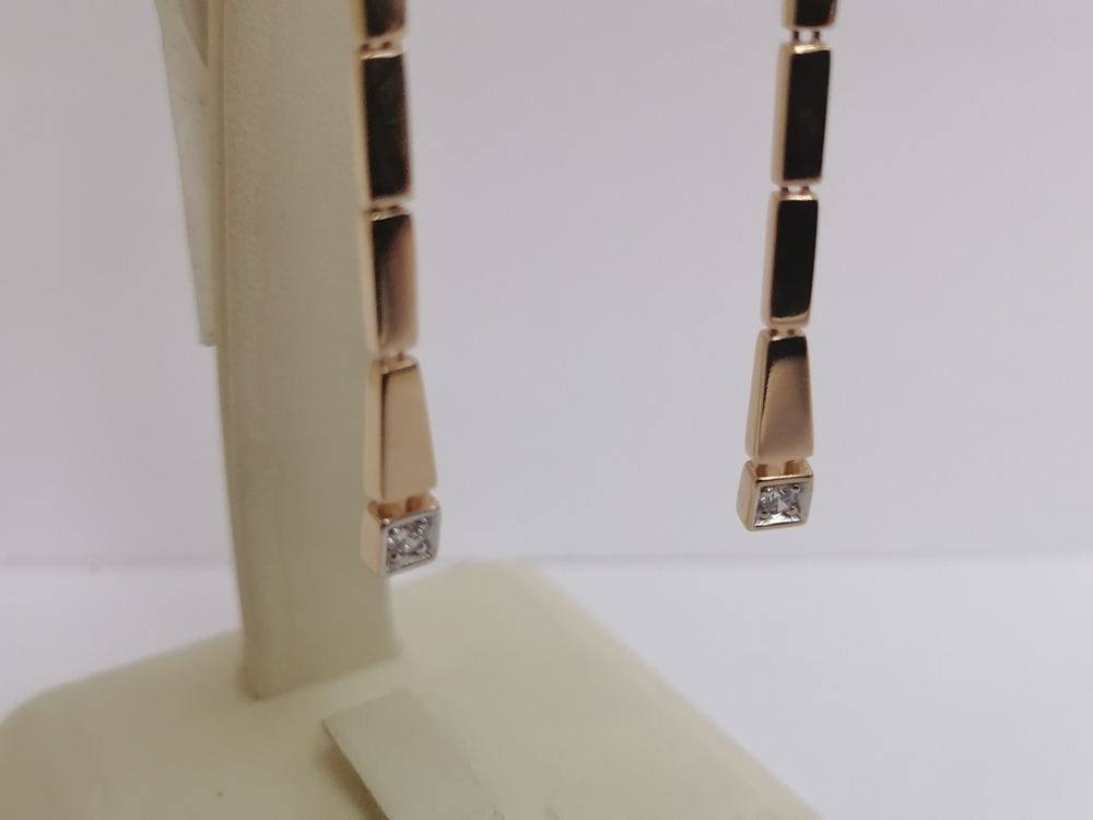 СКМ585 СЕРЬГИ С КАМНЕМ (Au 585)