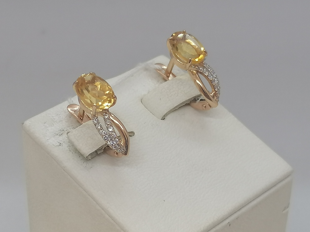 СКМИ585 СЕРЬГИ С КАМНЯМИ (Au 585)