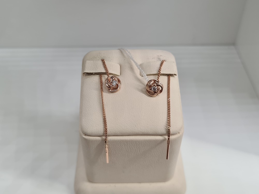 СЕРЬГИ ПРОДЕВКИ с камнем (Au 585)