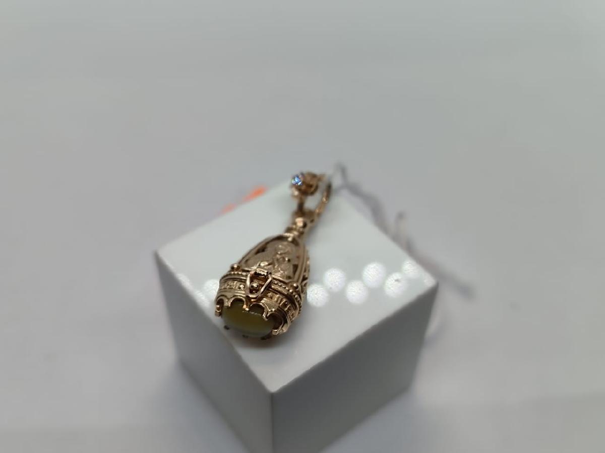 ПОДИКИ585 ПОДВЕСКА ИКОНА С КАМНЯМИ (Au 585)