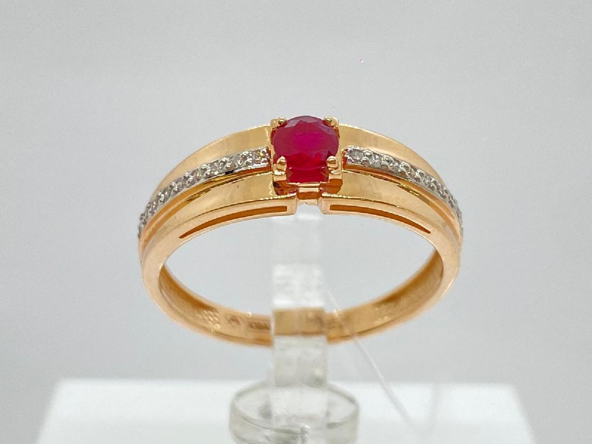 КОЛЬЦО Бриллиант, рубин (Au 585)