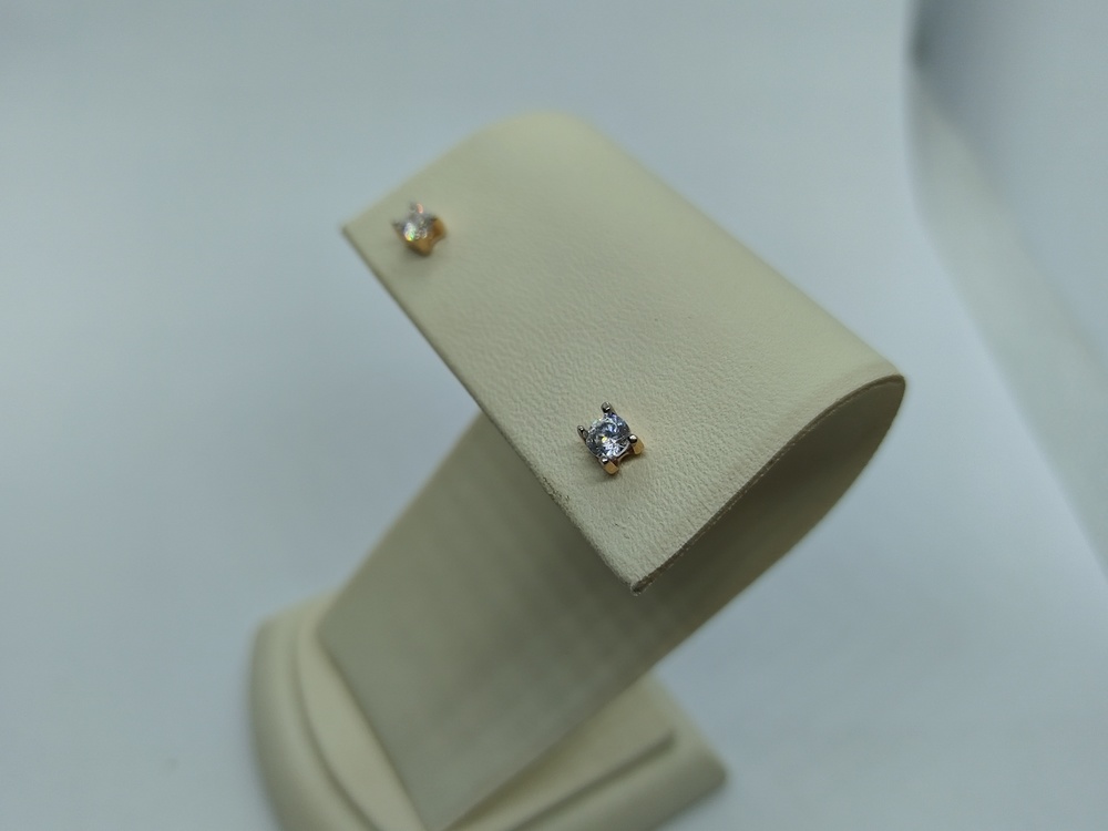 СЕРЬГИ ПУСЕТЫ с камнем (Au 585)