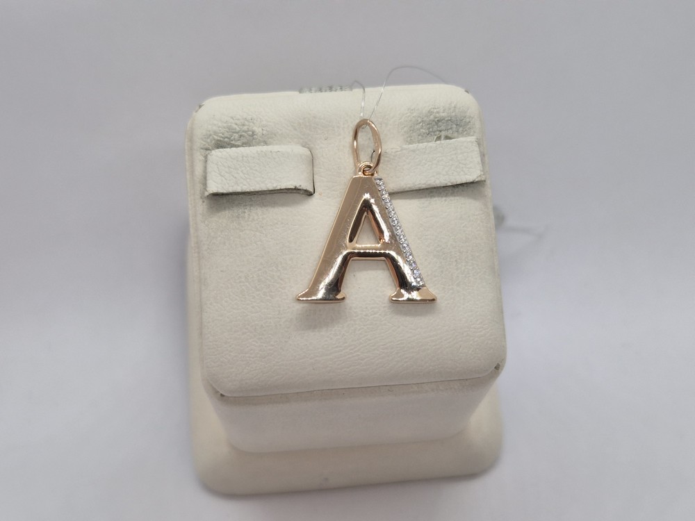 ПОДВЕСКА БУКВА А с камнями (Au 585)