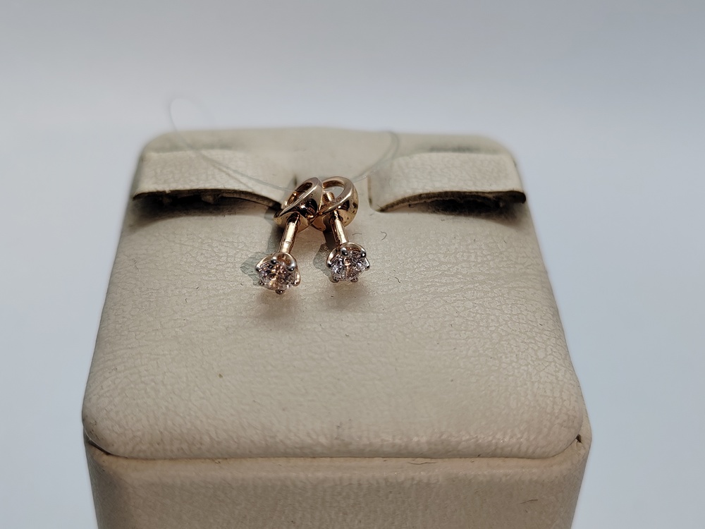 СЕРЬГИ ПУСЕТЫ с камнем (Au 585)