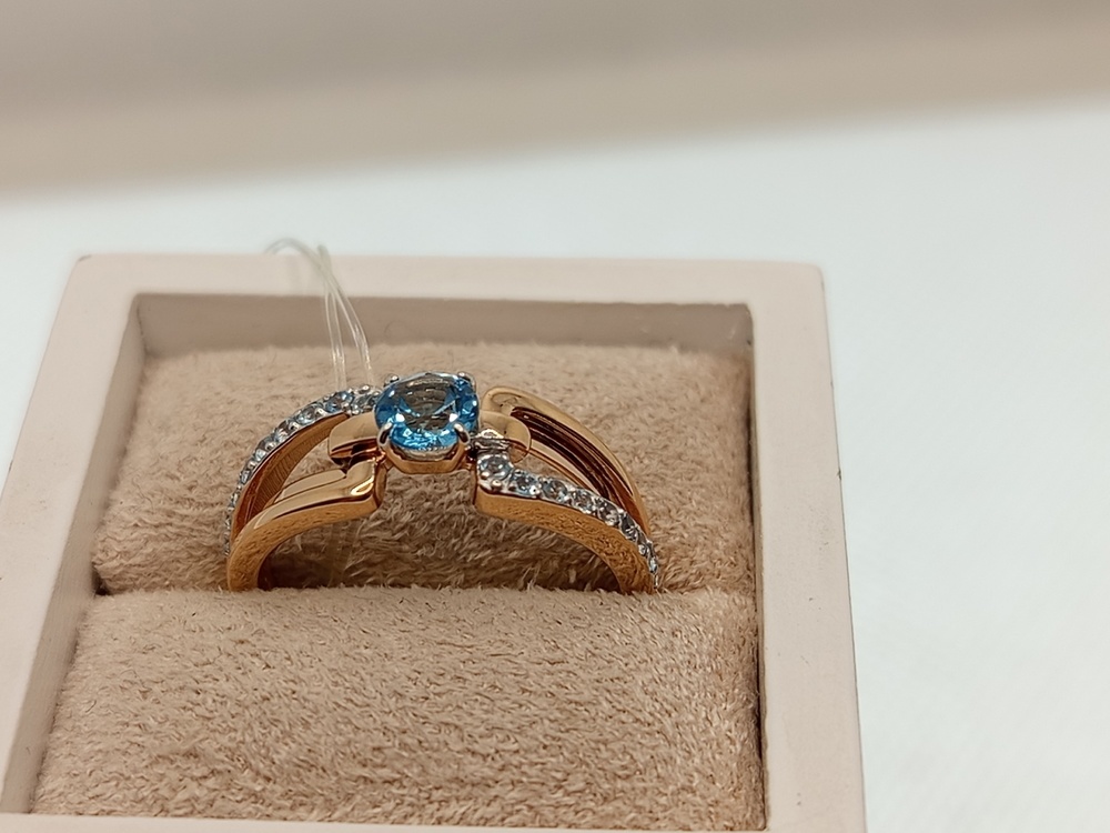 КОЛЬЦО ТОПАЗ с камнями (Au 585)