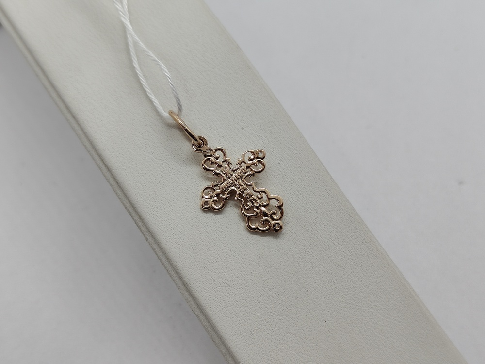 ПОДККИ585 ПОДВЕСКА КРЕСТ С КАМНЯМИ (Au 585)