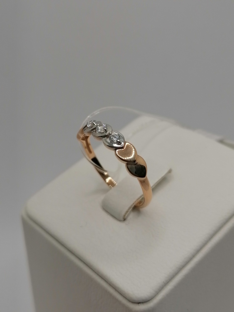 КОЛЬЦО С КАМНЯМИ (Au 585)