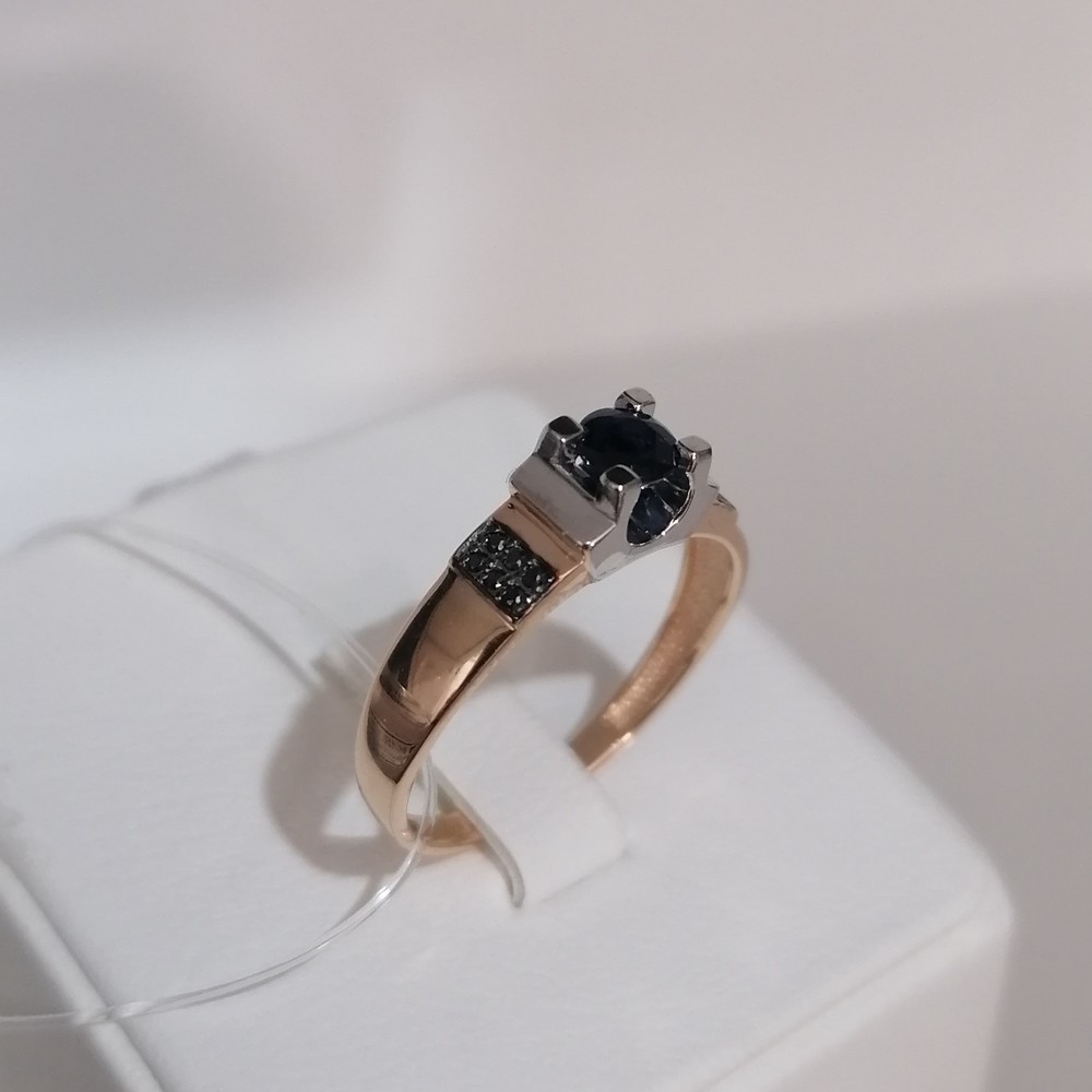 КОЛЬЦО Бриллиант, сапфир (Au 585)