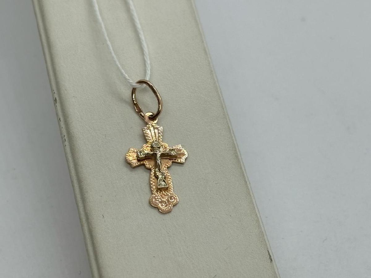 ПОДВЕСКА КРЕСТ БЕЗ КАМНЯ (Au 585)
