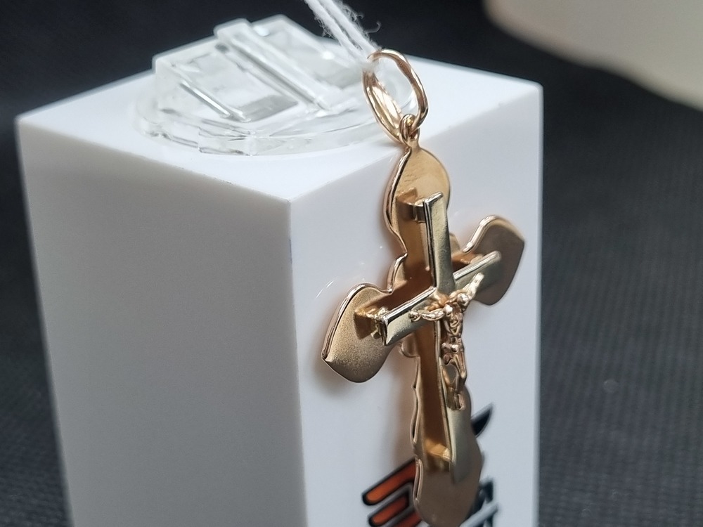 ПОДВЕСКА КРЕСТ БЕЗ КАМНЯ (Au 585)