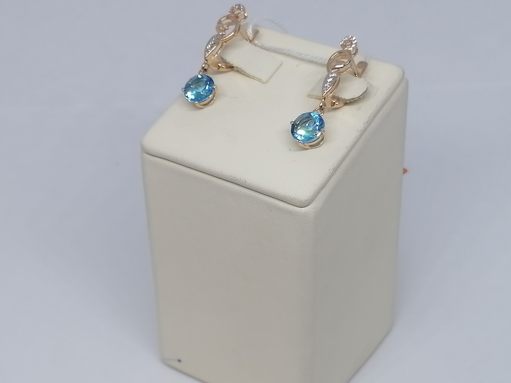 СКМИ585 СЕРЬГИ С КАМНЯМИ (Au 585)