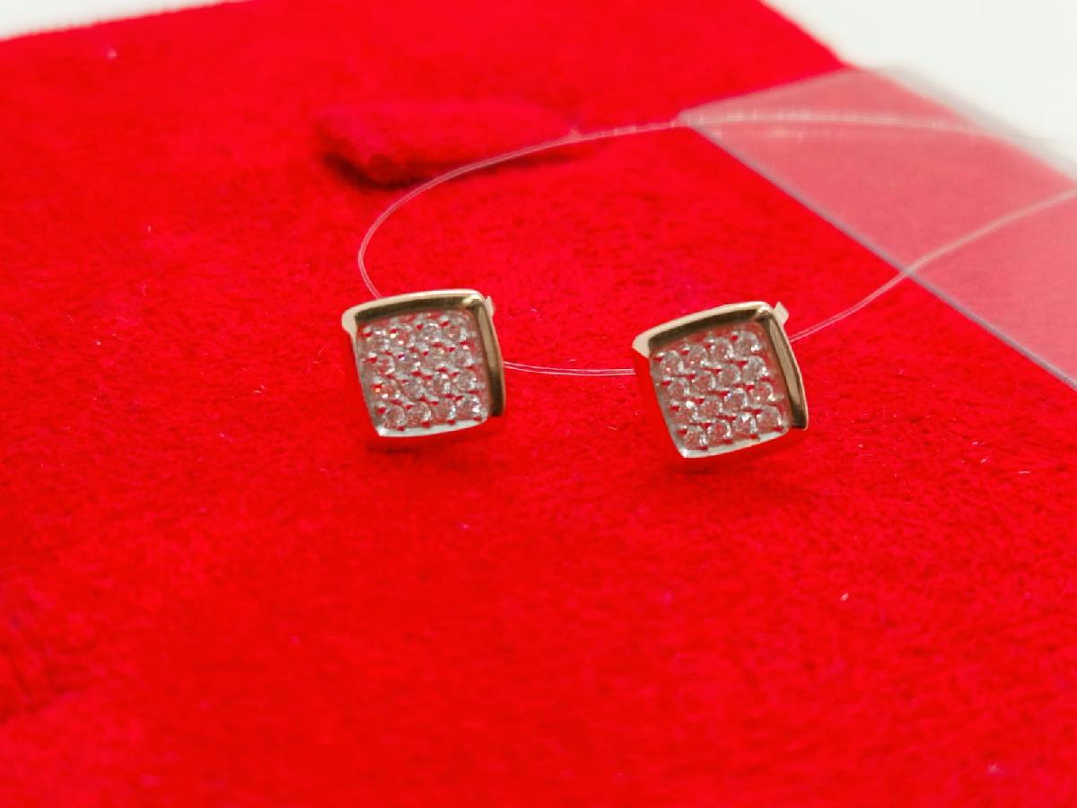 СЕРЬГИ ПУСЕТЫ с камнями (Au 585)