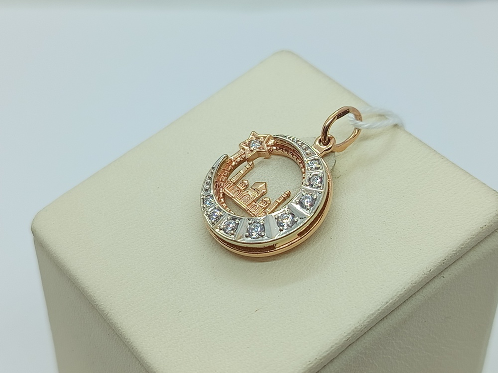 ПОДМКИ585 ПОДВЕСКА МЕЧЕТЬ С КАМНЯМИ (Au 585)