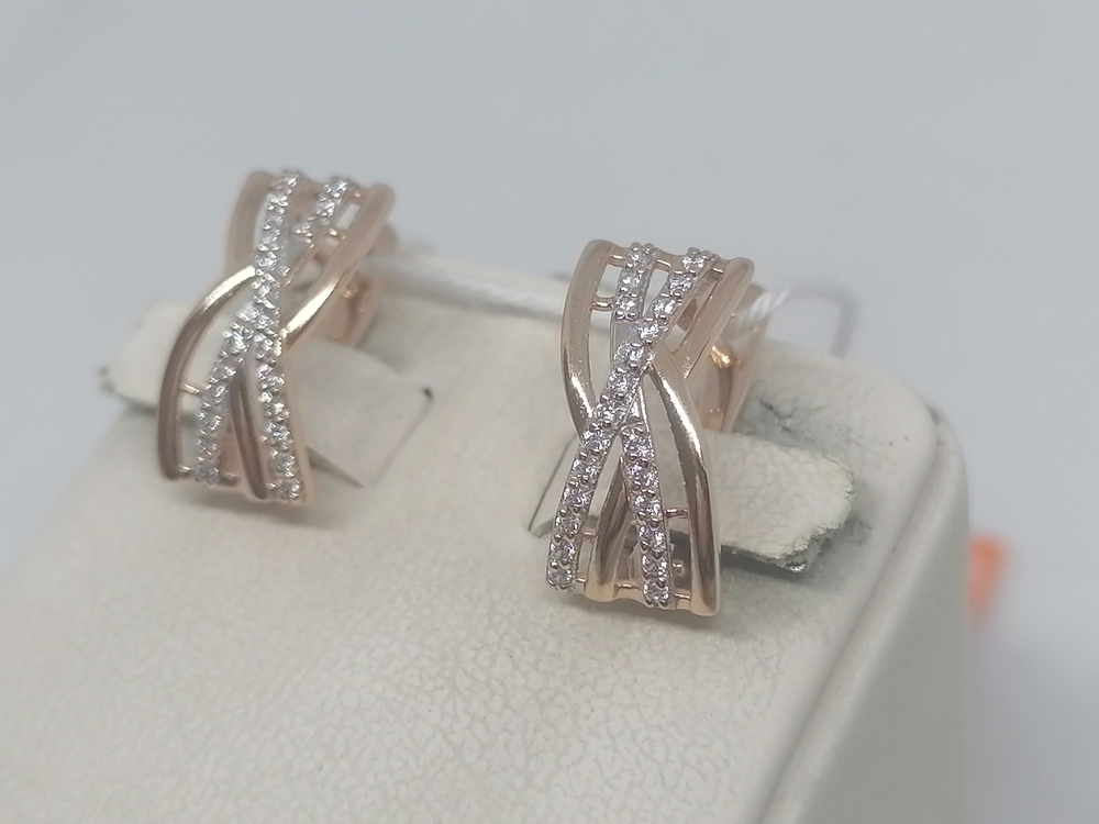 СКМИ585 СЕРЬГИ С КАМНЯМИ (Au 585)