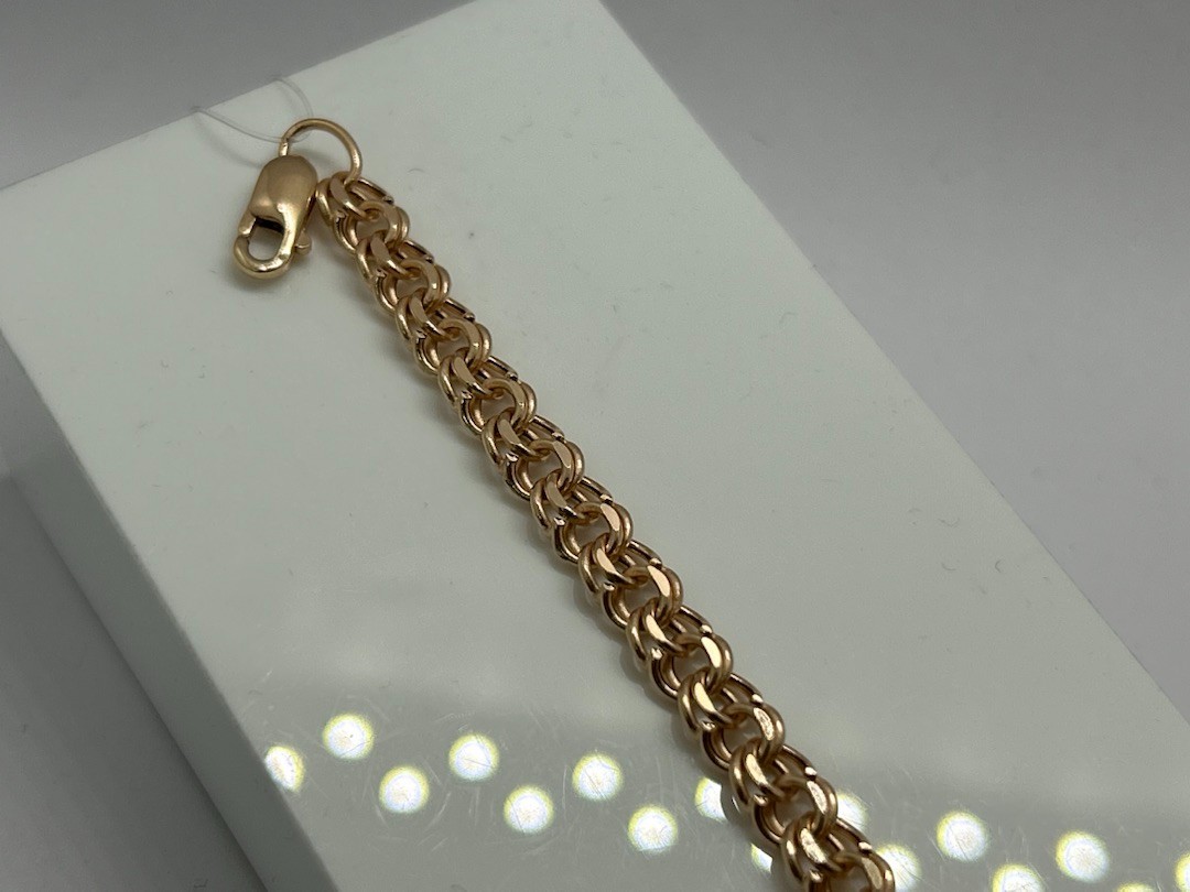 БРАСЛЕТ ПУСТОТЕЛЫЙ Бисмарк (Au 585)