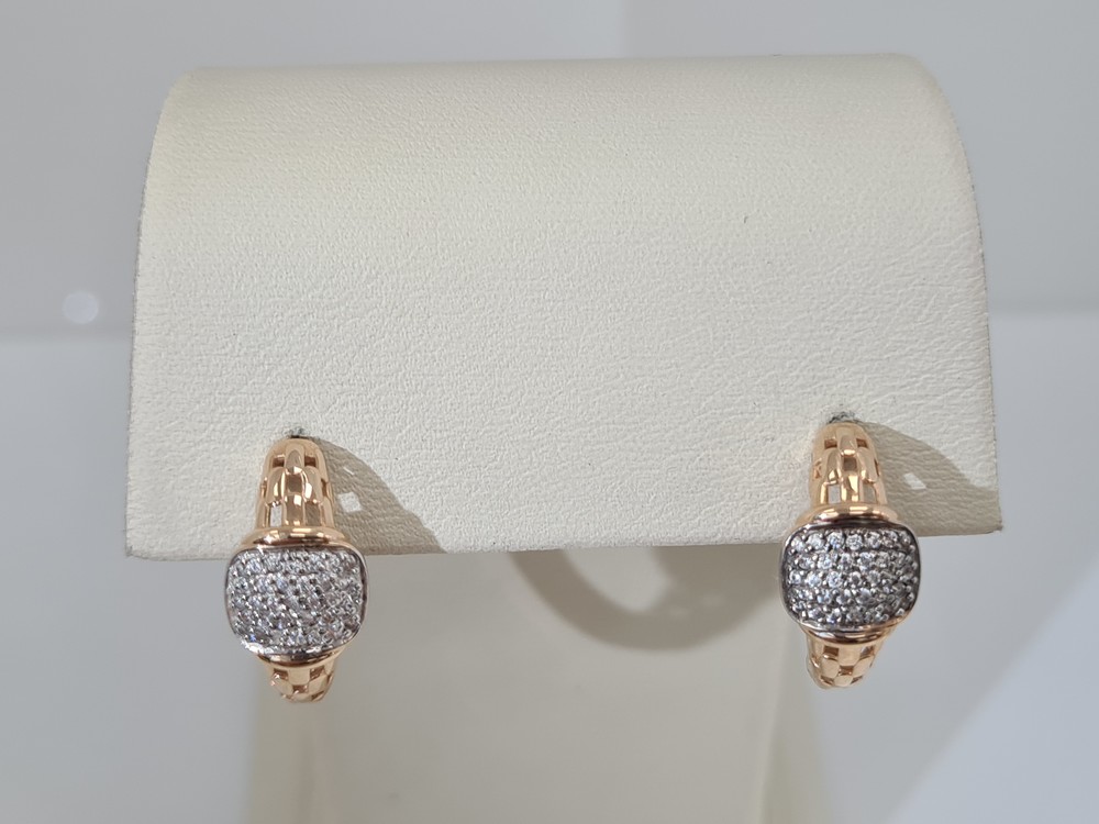 С5015 СЕРЬГИ КОЛЬЦА с камнями (Au 585)